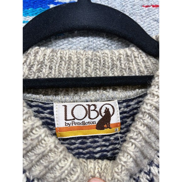 Vintage 80s Pendleton Lobo Knit wool sweater Large - Picture 3 of 8